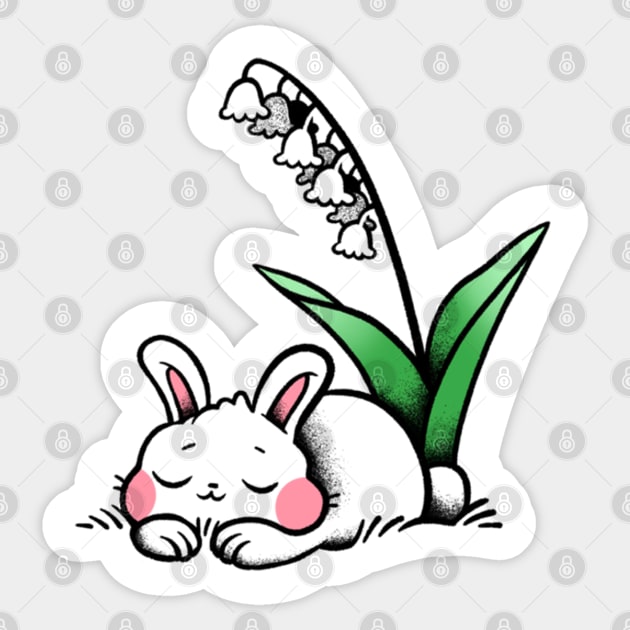 Sleepy bunny Sticker by Blanche Draw